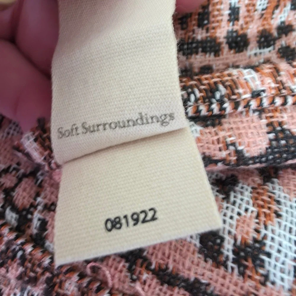 Soft Surroundings Korra Tweed Wrap‎ Beaded Embroidery Boho Earth Tones NWT
